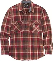 [CARHARTT] Men's Rugged Flex Relaxed Fit Lightweight Long-Sleeve Plaid Shirt