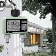 LCD Display 2Outlet Household Outdoor Irrigation Water Timer Timed Watering Tool