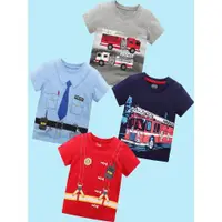 在飛比找ETMall東森購物網優惠-純棉薄款警察消防員制服紅色T恤