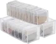 Underwear Drawer Organiser, Wardrobe Organiser Drawer, Drawer Cupboard Organiser, Foldable, Storage Boxes for Socks and Underwear (Pack of 3)