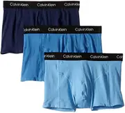 Calvin Klein Men's Underwear Cotton Stretch Trunk 3 Pack - Peacoat/Delft/Silver Lake