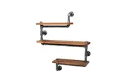Artiss Display Shelves Rustic Bookshelf Industrial Diy Pipe Shelf Wall Brackets
