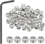 uxcell #8-32x1/8 Internal Hex Socket Set Grub Screws, 50 Pcs 304 Stainless Steel Cup Point Set Screw with Hex Key Wrench for Door Handles Bathroom Fixtures