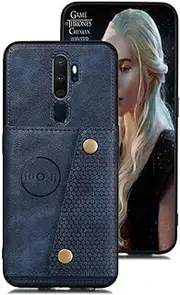 nh Case Oppo A9 2020/A5 2020 Case with Card Slots Holder Phone Cover Leather Exterior [with Screen Protector] [4 Card Pockets] Compatible for Oppo A9 2020/A5 2020 - Blue