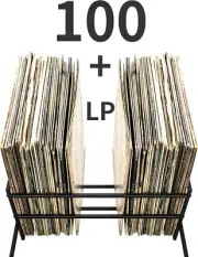 Vinyl Record Holder Holds up to 80-100 LP Storage Matte Black Metal Design NEW