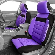 CAR PASS 6PCS 3D Foam Cushion Back Support Universal Fit Elegance Two Front Car Seat Covers,for Automotive SUV,Van,saden,Trucks Airbag Compatible (Purple)