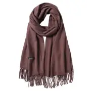 Women's Scarf Pashmina Shawls and Wraps for Evening Solid Reddish Brown