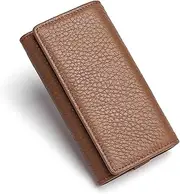 [VKEID] Key Case Soft Leather Home Key Case Multifunctional Key Ring Hook Clasp Key Case Leather Coin Coin Purse (Color : Brown, Size : 12.5x7x2.8cm)