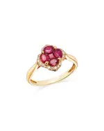 Bloomingdale's Fine Collection Ruby & Diamond Flower Ring in 14K Yellow Gold