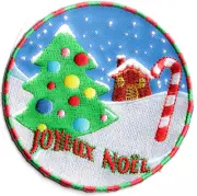 Joyeux Noel Merry Christmas Patch- 3.5x3.5 inch - P4357