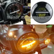 7" Led Headlight Fit For Royal Enfield Meteor 350cc With Outer Rim