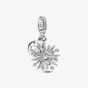 *BRAND NEW* Pandora 925 Silver Sparkling Firework Double Dangle Charm 793512C01