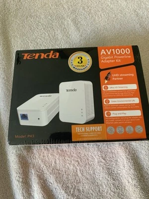 TENDA AV1000 GIGABIT POWERLINE ADAPTER KIT MODEL PH3 BRAND NEW.