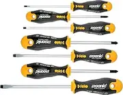 Felo 7-Piece Ergonic Screwdriver Set, Includes Hex and Cross Slot Screwdrivers, Shock-proof Core, High-performance, Model 00040097118