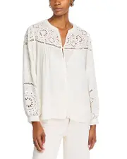 Velvet by Graham & Spencer Libby Open Embroidery Top