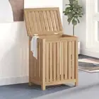 Solid Wood Teak Wash Bin Hamper Clothes Basket 35x25x60 cm/50x35x60 cm vidaXL