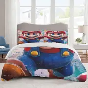 v1266 Bed Sheets Bedding Super Mario Bedding Sets Cartoon Duvet Cover Lightweight 3 Piece Bet Sets for Kids Boys Girls (1 Duvet Cover and 2 Pillowcas