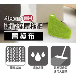 【巧巧】40cm商用鋁板除塵拖把 替換布 3入