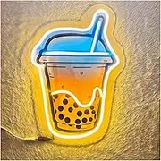 Sign Lamp Boba Tea Bubble Tea Neon Sign Coffee Bar Shop Wall Decor Restaurant Welcome 45cm