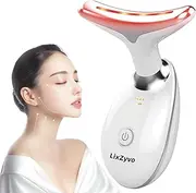 LixZyvo 7-Color LED Beauty Device with Advanced Beauty Technology & Soothing Thermal Care, Smart Skin-Touch Sensor, Dolphin Inspired Face & Neck Massager, Vibration Massage