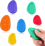 CJQRL Pack of 6 Worry Stones, Stress Relief, Worry Stone, Autism Aid, Fidget Toys Set, Autism Aid, 6 Colours, for Adults, Children and Students, Stress Relief Toy (2)