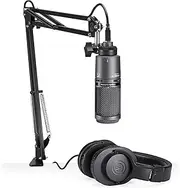 Audio-Technica Pro Content Creation Pack with AT2020USB+ Mic/M20X Headphones/Boom Arm/Cable and Tripod