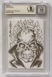 RON WILSON SIGNED & SKETCH GHOST RIDER BECKETT AUTHENTIC 10 AUTO & ART CARD