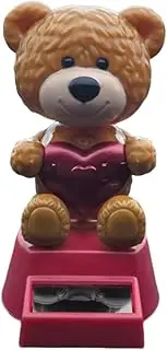 Car Ornament | 4.33 Inches Car Dashboard Decoration | Bear Dashboard Ornament | Solar-Powered ABS Shaking Head Bear Adds Charm to Desk or Home Fun Gift for Brightens Auto or Office Space