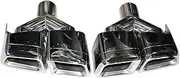 Compatible For Benz C-Class, W204, E-Class, W212, CLS-Class, W218, S-W221, Exhaust tip Upgrade, AMG 63, Black Muffler, Tip Nozzle(Y Silver)