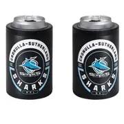 Cronulla Sharks NRL Insulated Stainless Steel Can Cooler with Twist Top Lid