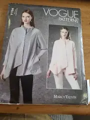 VOGUE SEWING PATTERN 1784 MISSES 4-14 MARCY TILTON LOOSE-FIT ASYMMETRIC SHIRTS