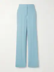 [Stella McCartney] Stella McCartney - + Net Sustain Pleated Wool-twill Straight-leg Pants - Light blue - IT40 IT 40 Blue