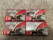5 Maxell UR 90 Minutes Normal Bias Blank Audio Cassette Tapes Recording New