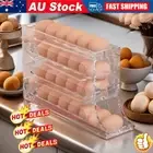Automatic Scrolling Egg Rack Holder Storage Box Container Refrigerator 4-Tier KC