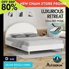 ALFORDSON Bed Frame Double Size Mattress Base Platform White Boucle CALLA