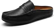 [GSOHINO] Men’s Slip-On Loafers Handmade Leather Slippers Breathable Comfortable Soft Hand Stitched no-Heel Casual Shoes for Men