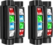 AvviKro Moving Head DJ Lights,Stage Lights for Parties, RGBW 8x3W LED Spider Lights, Sound Activated & DMX-512 for Party, Pub, Wedding Event, Club, Carnival Festival, Disco Stage Lighting(2 Packs) (2)