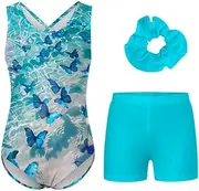 [Idgreatim] Gymnastics Leotards for Girls Sparkly Unitards Biketards Tumbling Shorts Activewear 5-12 Years