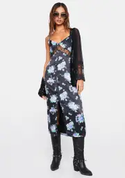 [WeWoreWhat] Satin Floral Slip Dress