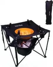 Portable Camping Table Collapsible Folding Picnic Table with Insulated Cooler