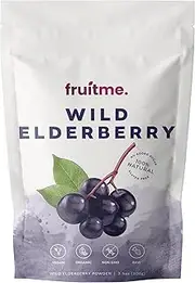 Raw Certified Organic Wild Elderberry Powder Freeze-Dried 100g - Antioxidants, Vitamin A, C, B6 and Dietry Fibre Rich Superfood - 100% Sambucus Superfruit by FruitMe