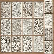 16-Piece Plastic Stencil Set, Abstract Layer Stencil, Reusable Geometric Painting Stencils, Painting for Scrapbooking, Floor, Furniture, Wall Design, Decoration, DIY Scrapbooking Crafts
