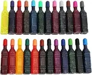 Baxnore 24 Colors Printer Ink Refill Bottles, Compatible with Most Inkjet Printers,Dye Based Fast-Drying, Leak-Proof Design for Home Office School