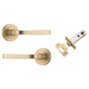 Annecy Lever Round Rose Passage Kit Brushed Brass