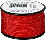 Red MS03 1.18mm x 125' Micro Cord Paracord Made in The USA