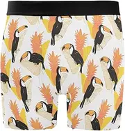 [ZZXXB] Parrot Pineapple Mens Boxer Briefs Stretch Breathable Underwear Fly Front with Pouch S-XXL