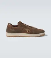 [Prada] Prada Downtown suede-trimmed sneakers AU 7 brown
