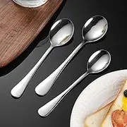 410 Stainless Steel Oval Spoon, Thick ice Cream Spoon, ice Cream Mixer, Cafeteria Spoon, Household use