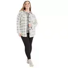 Maurices Green Brown White Plus Size Wilder Plaid Shacket Size 3X Women Nwot