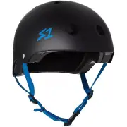 S1 S-ONE LIFER HELMET BLACK MATTE / CYAN STRAPS SKATE SKATEBOARD HELMET AUST BIC